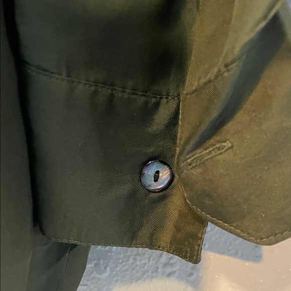 VNTG JT Beckett 100% Silk Button Down Shirt – Olive Green Long Sleeve Size L - Picture 8 of 13